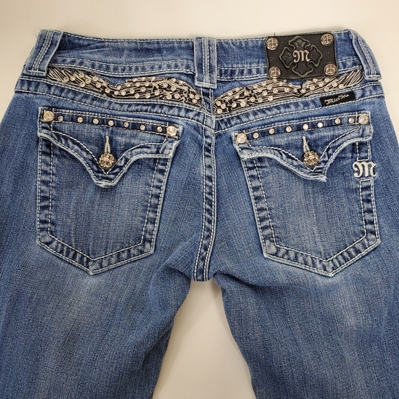 Miss  Me rhinestone bling studded bootcut JP5011-3 jeans size 29 - Picture 14 of 16